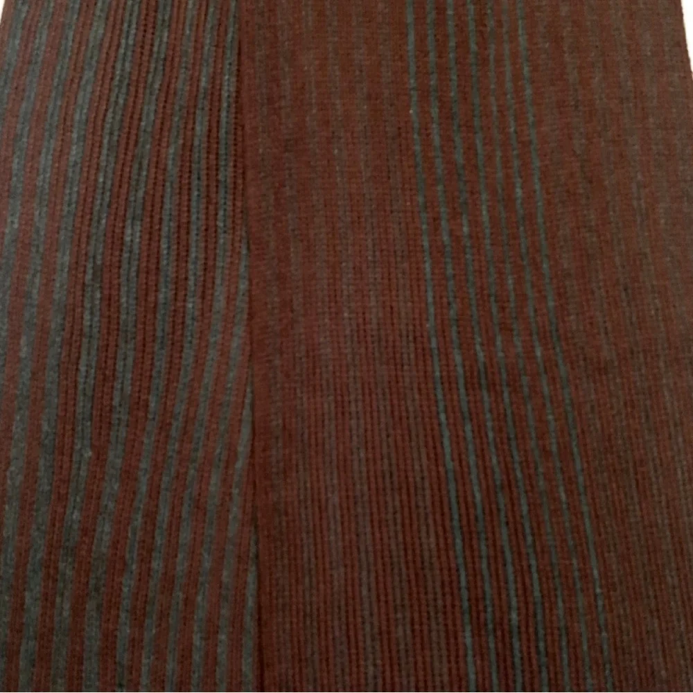 2/$30 Michael Kors Knit Fringed Stripes Scarf Gray Wine Classic Preppy Grandpa